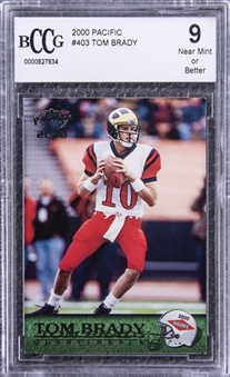 2000 Pacific #403 Tom Brady Rookie Card - BCCG NEAR MINT or BETTER 9